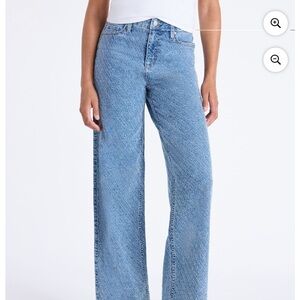 Time and tru high rise embellished wide leg jean